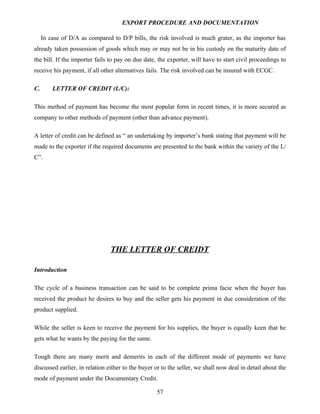 Export procedure-and-documentation