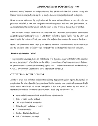 Export procedure-and-documentation