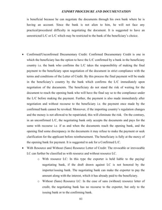 Export procedure-and-documentation