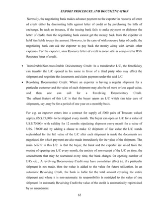 Export procedure-and-documentation