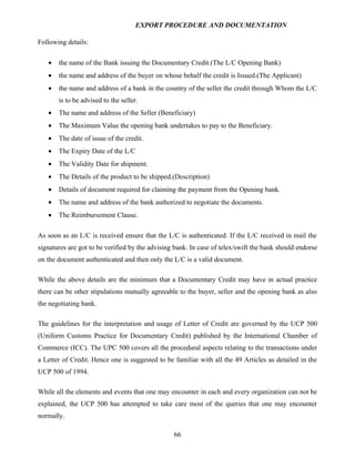 Export procedure-and-documentation