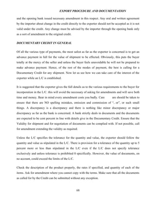 Export procedure-and-documentation