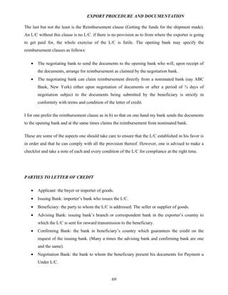 Export procedure-and-documentation