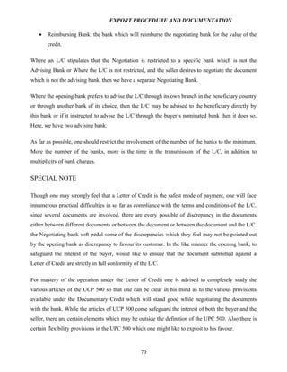 Export procedure-and-documentation