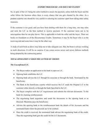 Export procedure-and-documentation