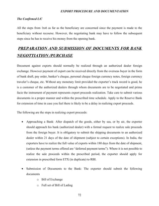 Export procedure-and-documentation