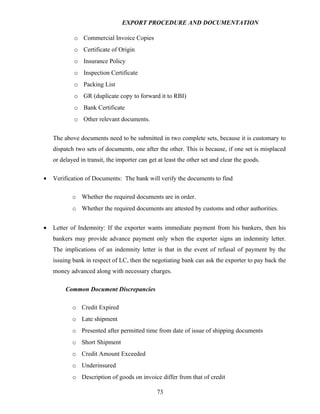 Export procedure-and-documentation