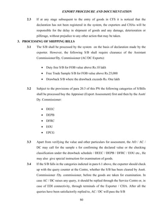 Export procedure-and-documentation