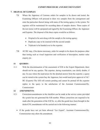 Export procedure-and-documentation