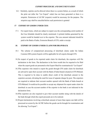 Export procedure-and-documentation