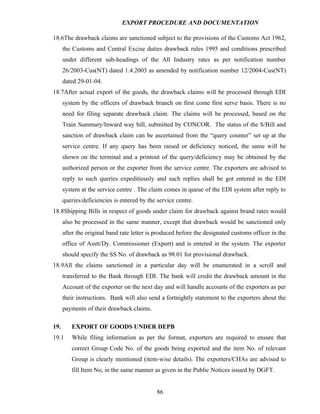 Export procedure-and-documentation