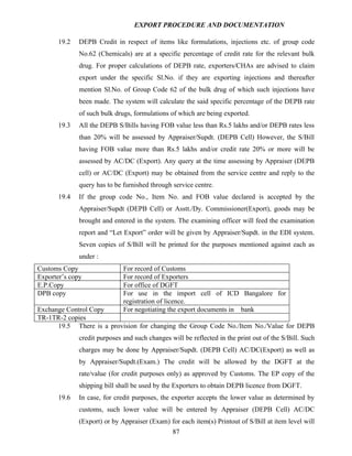Export procedure-and-documentation