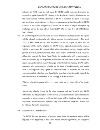 Export procedure-and-documentation