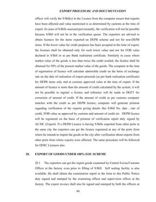 Export procedure-and-documentation