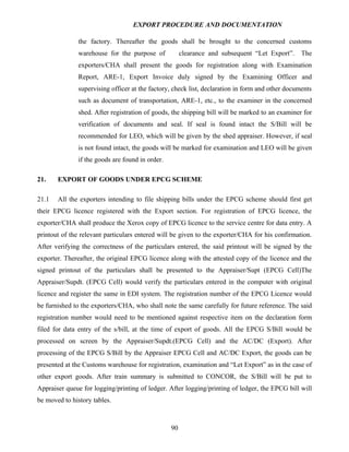 Export procedure-and-documentation