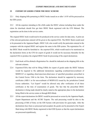 Export procedure-and-documentation