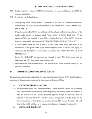 Export procedure-and-documentation