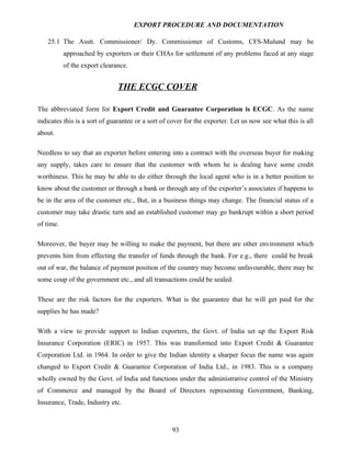 Export procedure-and-documentation