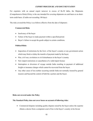 Export procedure-and-documentation