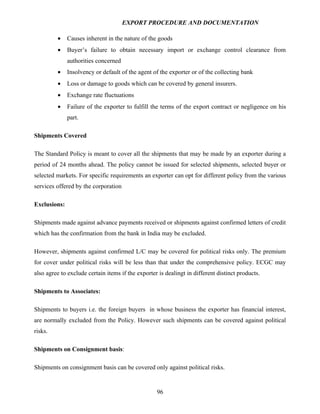 Export procedure-and-documentation