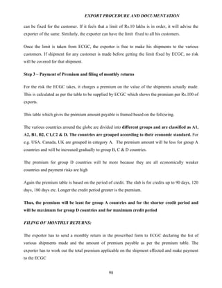 Export procedure-and-documentation