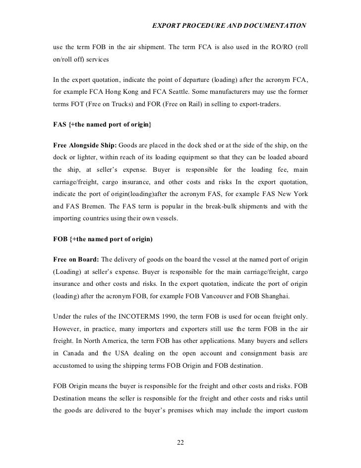 export documentation and procedure export documentation and procedure