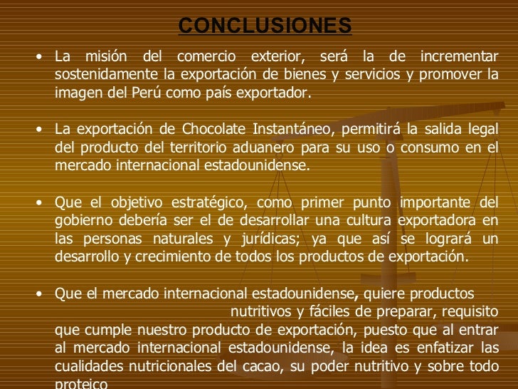 Exportacion De Chocolate