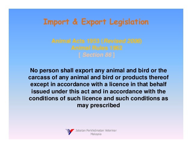 Export Certification System For Animal And Animal Products The Mala