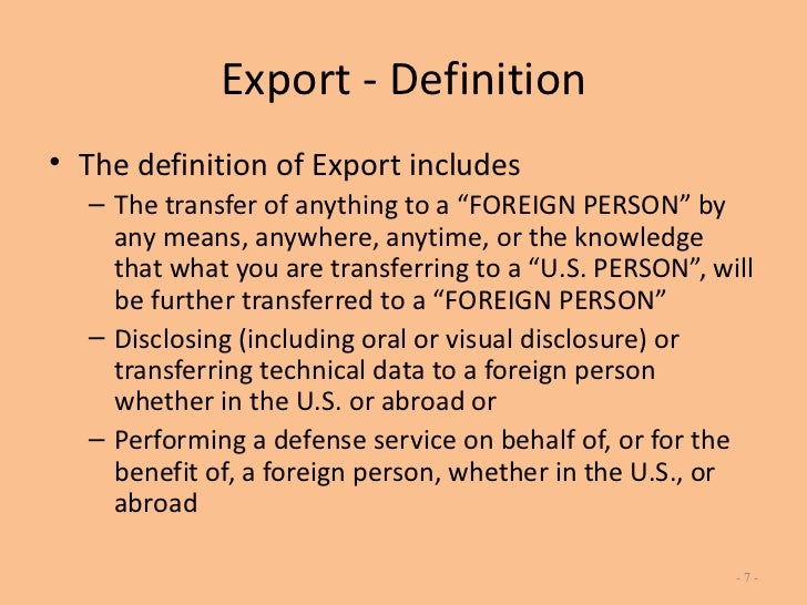 Export Control Overview