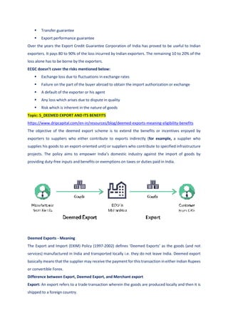 EXPORT DOCUMENTATION Unit 1 - Export Trade Control and Licensing ...