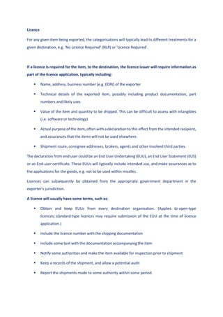 EXPORT DOCUMENTATION Unit 1 - Export Trade Control and Licensing ...