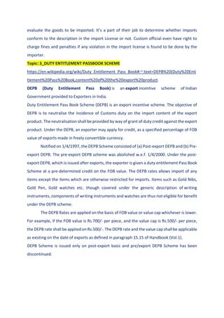 EXPORT DOCUMENTATION Unit 3 - Import Trade Controls, Licensing, and ...