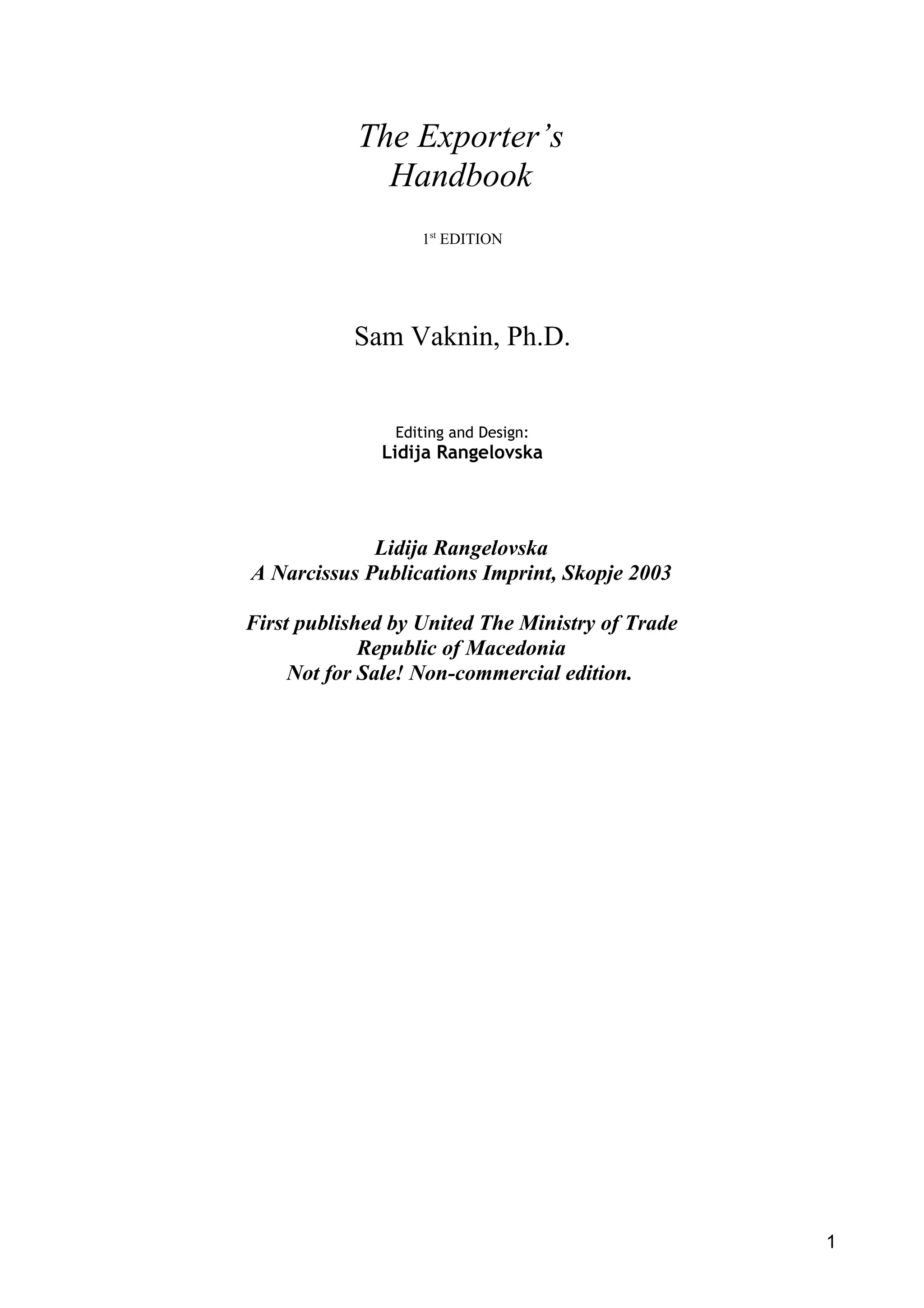 The Exporter's Handbook