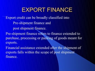 Export finance | PPT