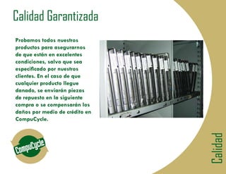 ¿De donde viene nuestro producto?
2EWHQHPRV WRGRV QXHVWURV SURGXFWRV 3·V SRUWDWLOHV  PRQLWRUHV GH ODV
FXHQWDV FRUSRUDWLYDV HPSUHVDV GH DUUHQGDPLHQWR ÀQDQFLHUR  ORV IDEULFDQWHV
GH HTXLSRV RULJLQDOHV 2(0 