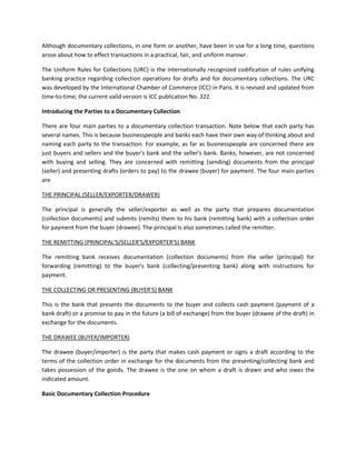 Documentary Collection Order Draft Export import procedures, documentation & logistics | DOCX | Business ...
