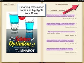 Exporting notes from i books