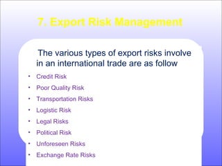 Export Risk Protection Export management ppt | PPT