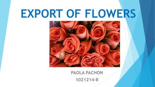 EXPORT OF FLOWERS
PAOLA PACHON
1021214-B
 