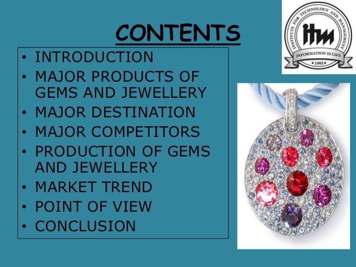 Export of gems and jewellery