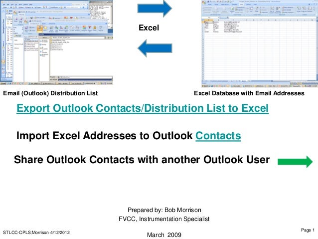 export outlook contacts distribution list to excel contact list in excel