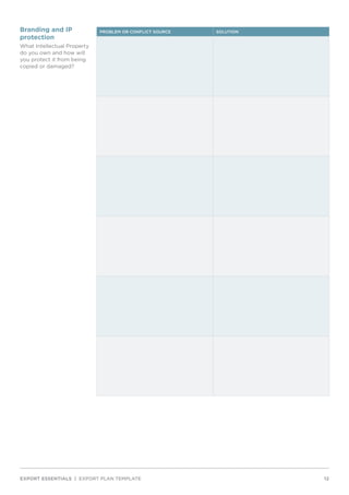 Export Plan Template Pdf