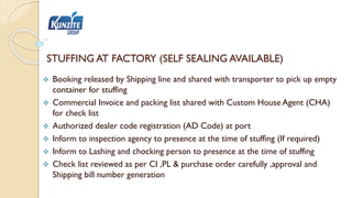 Factory Stuffing Export procedures | PDF