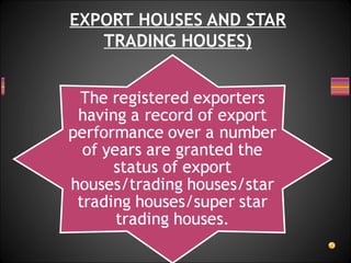 EXPORT HOUSES AND STAR
TRADING HOUSES)
 