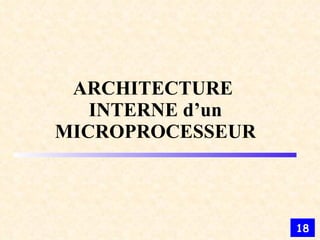 ARCHITECTURE  INTERNE d’un MICROPROCESSEUR 