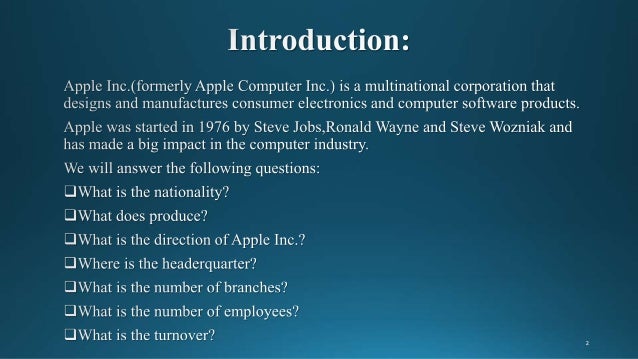 presentation de apple en anglais