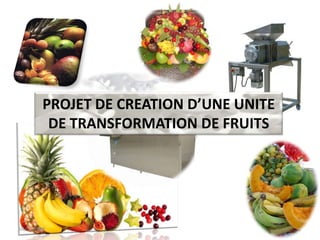 PROJET DE CREATION D’UNE UNITE  DE TRANSFORMATION DE FRUITS 04/06/2009 1 