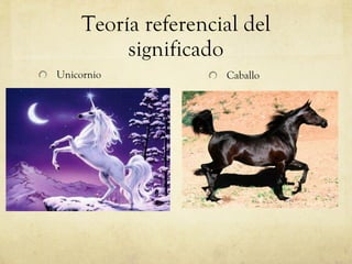 Teoría referencial del significado Unicornio Caballo 