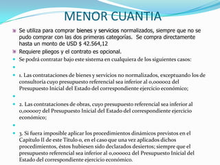 APLICACIÓN DE LA LEY ORGÁNICA DEL SNCP