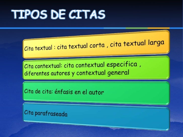 3 diferentes tipos de citas